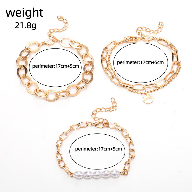 Oro Pulsera clásico con encanto atemporal