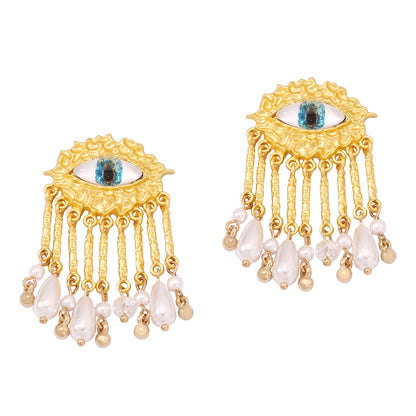 Perla Pendiente vintage hecho a mano