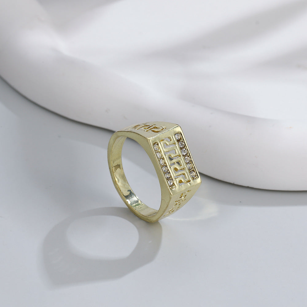 Oro Anillo artesanal delicado