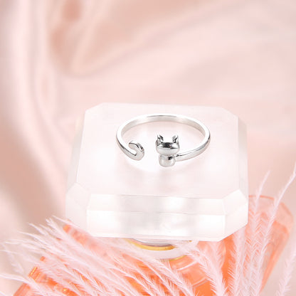 Plata Anillo hermoso con estilo único