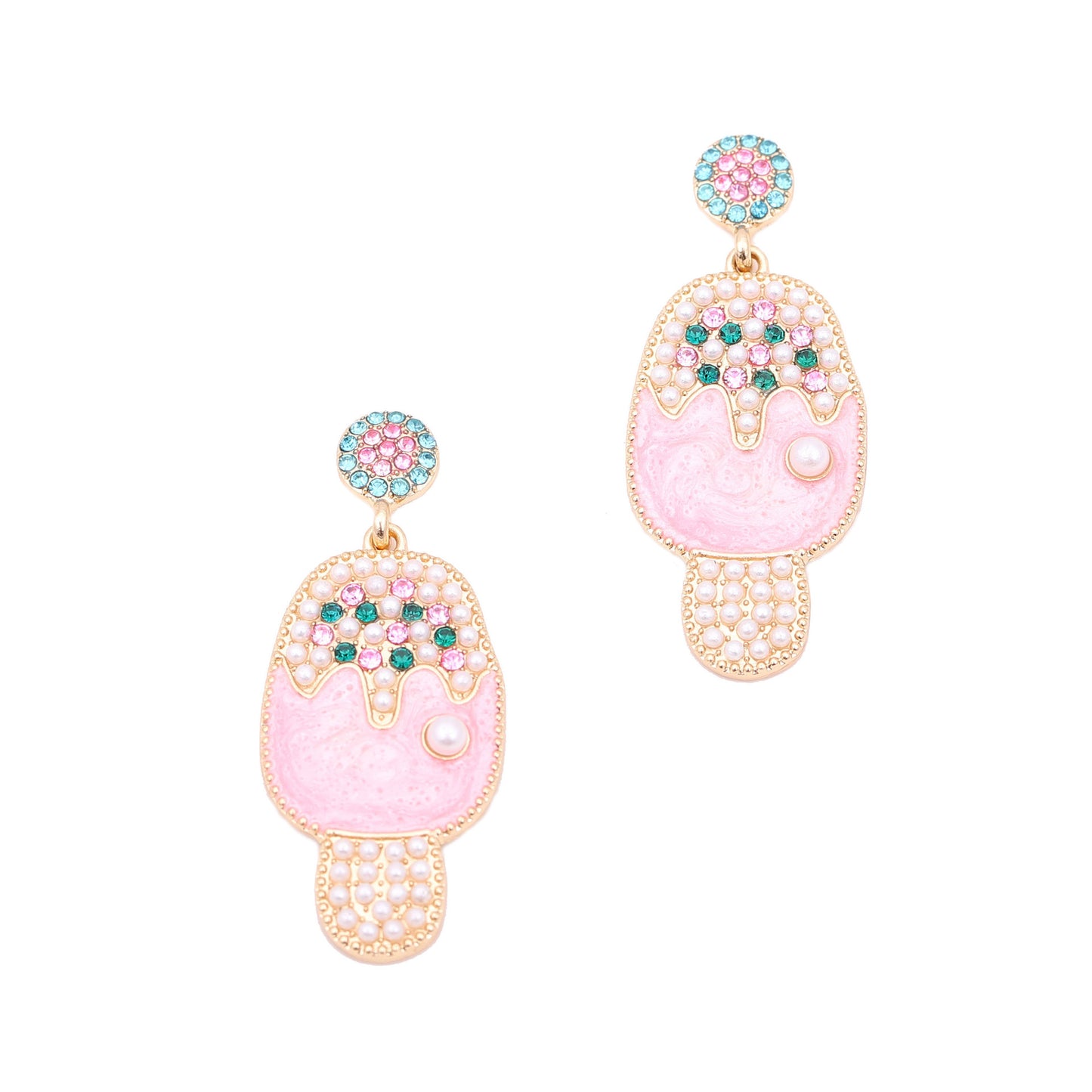 Perla Pendiente vintage hecho a mano