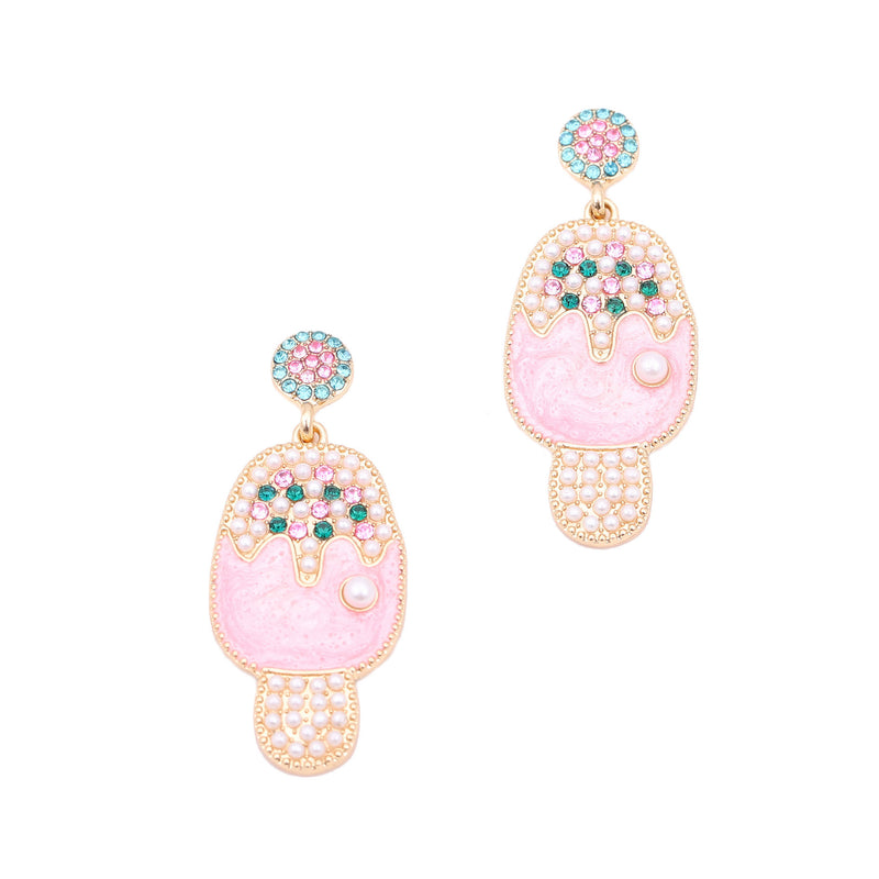 Perla Pendiente vintage hecho a mano