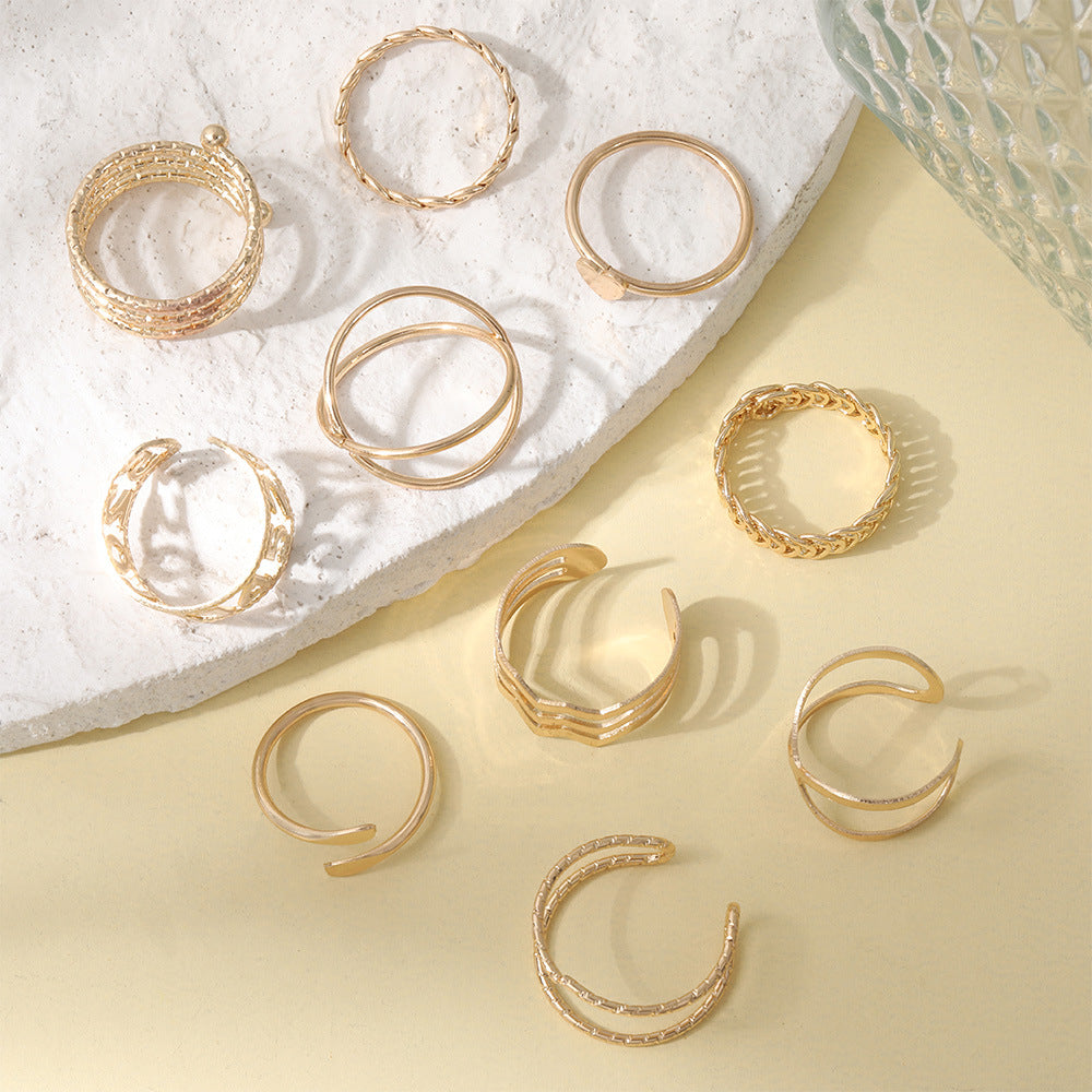 Oro Anillo hermoso con estilo único