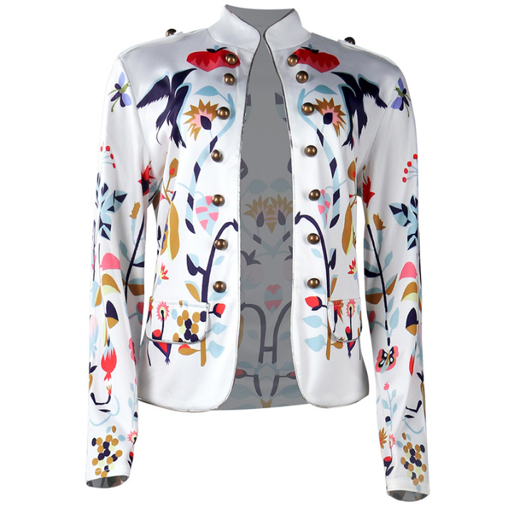 CM | Blazer estampado de doble botonadura
