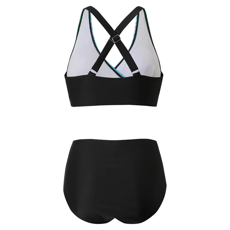 Brigitte® | High Waisted Push-up Halter Bikini Set