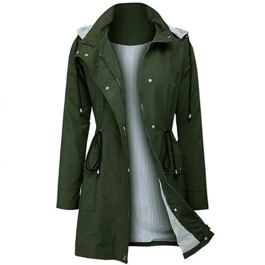 CM | Chaqueta impermeable con capucha y botones