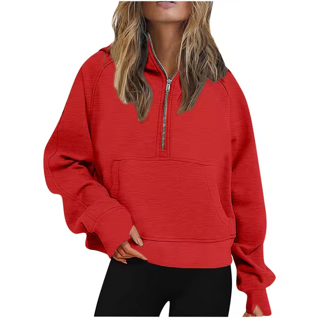 CM | Chaqueta con media cremallera y capucha