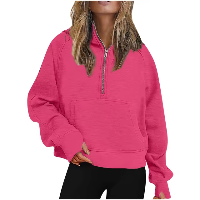 CM | Chaqueta con media cremallera y capucha