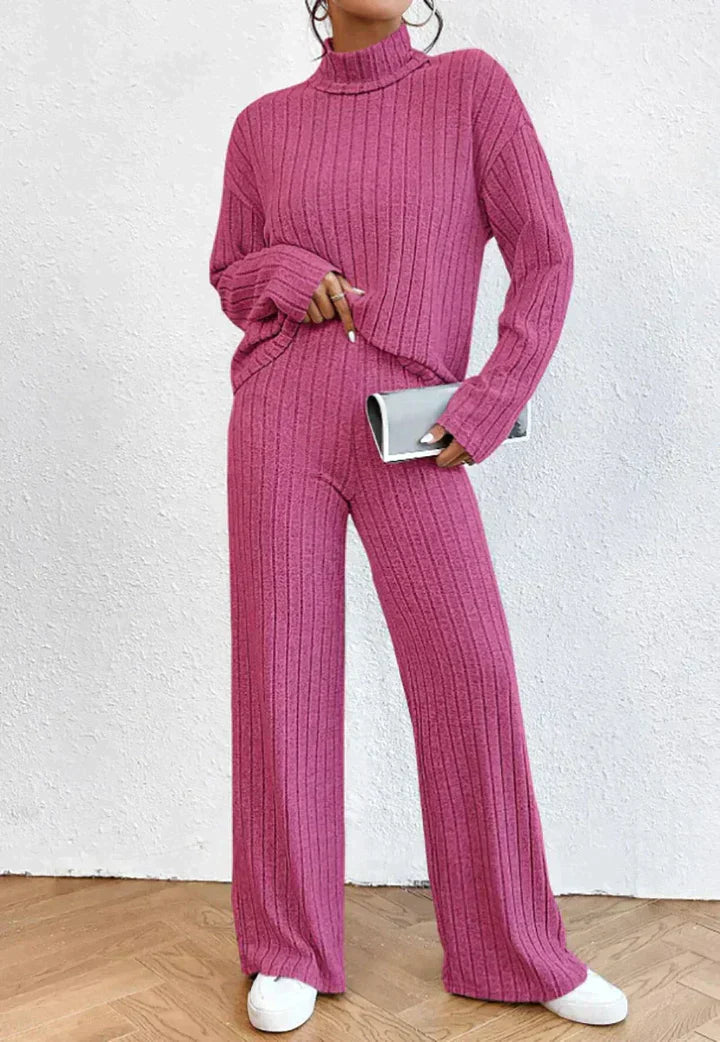 CM | Pantalones de punto y jersey de cuello alto