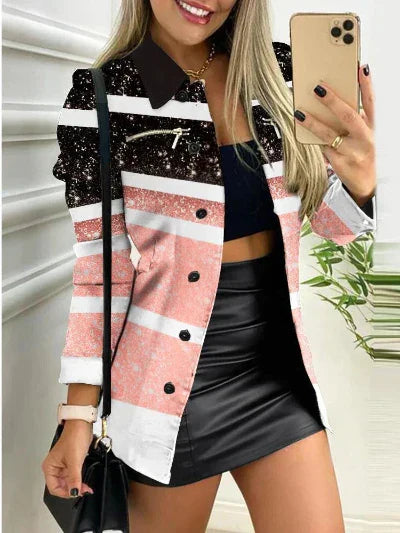 CM | Chaqueta geométrica Chic para mujer