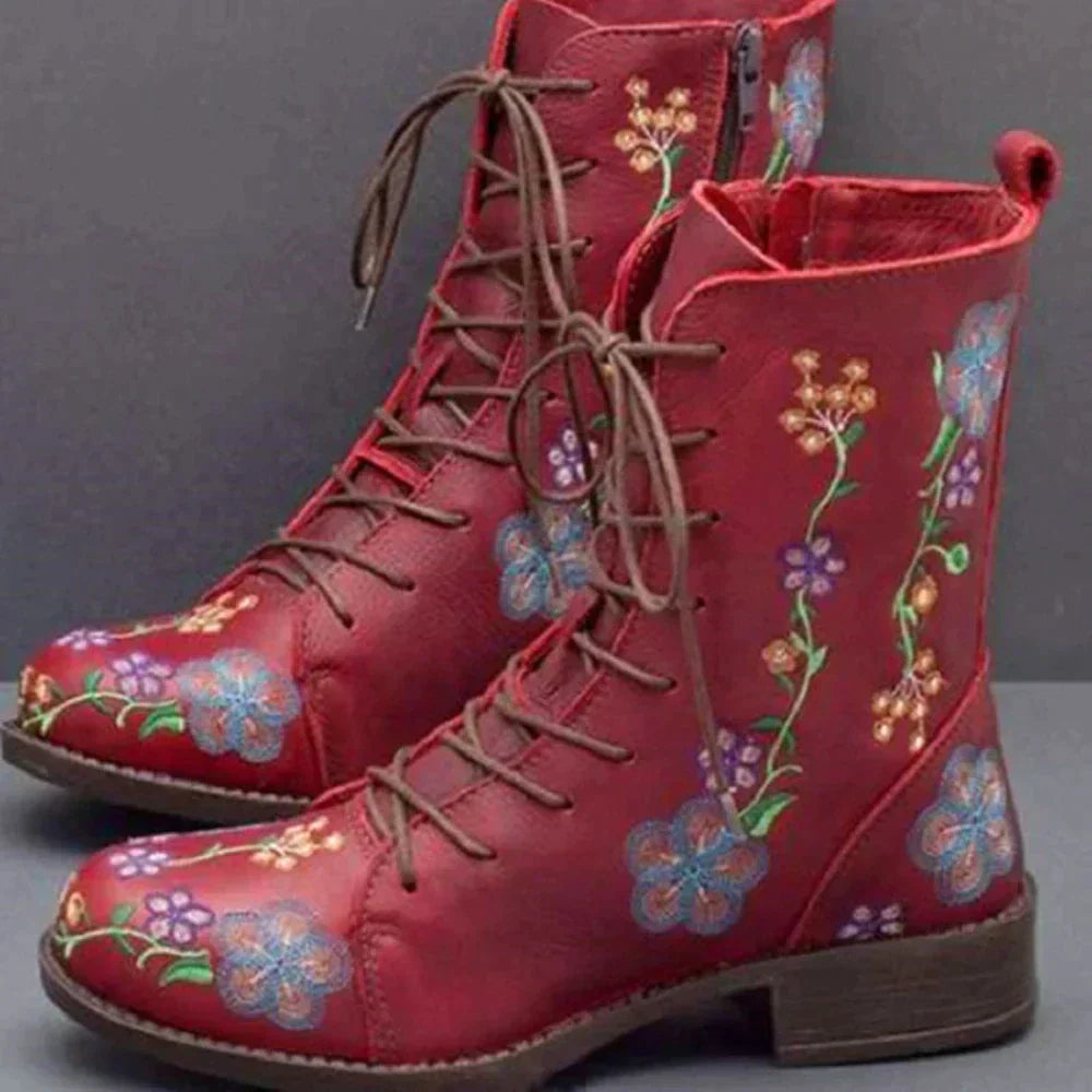 KL | Botas casual con cordones florales