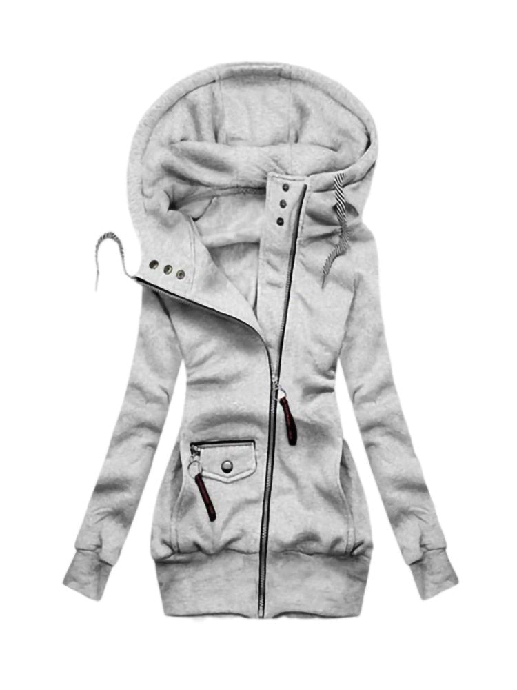 CM | Chaqueta de manga larga con cremallera de cordón exterior