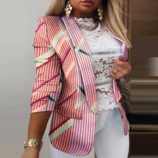 CM | Thanea blazer de manga larga en batik look para mujer
