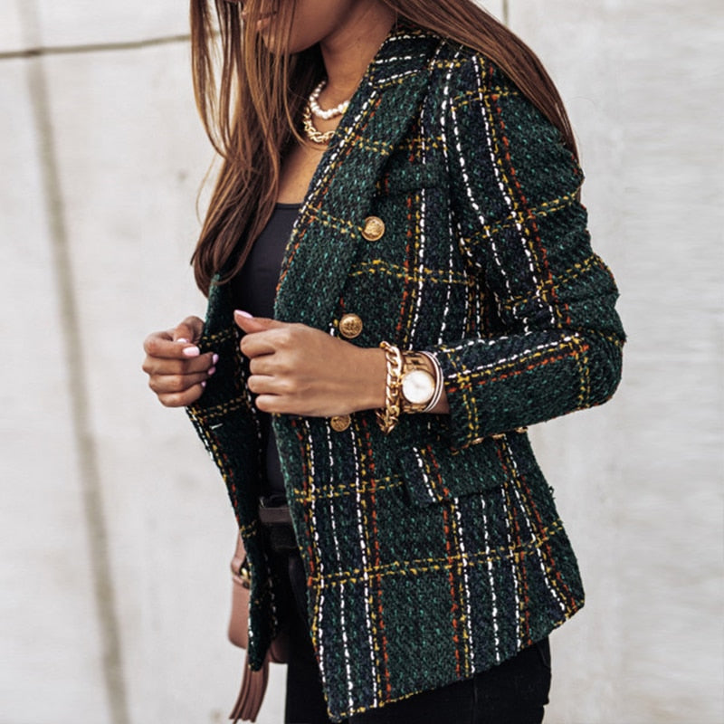 CM | Chaqueta de cuadros chic para mujer