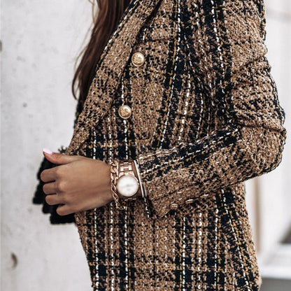 CM | Chaqueta de cuadros chic para mujer