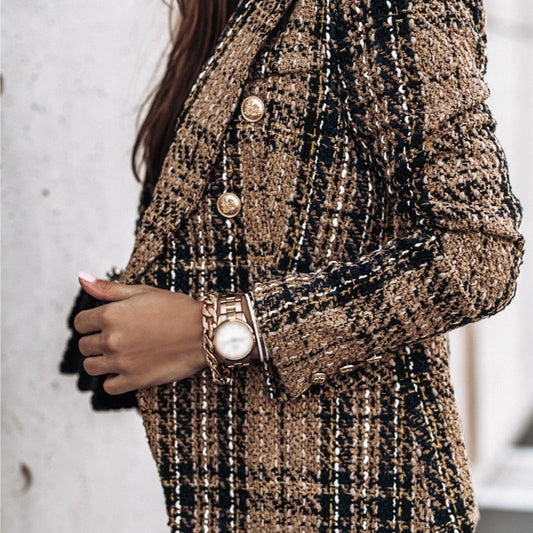 CM | Chaqueta de cuadros chic para mujer