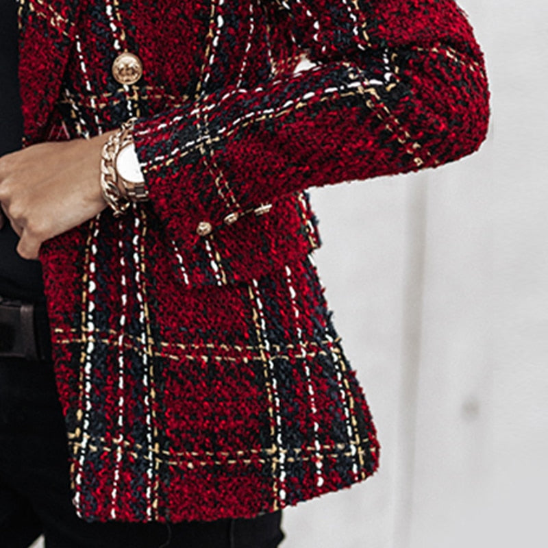 CM | Chaqueta de cuadros chic para mujer