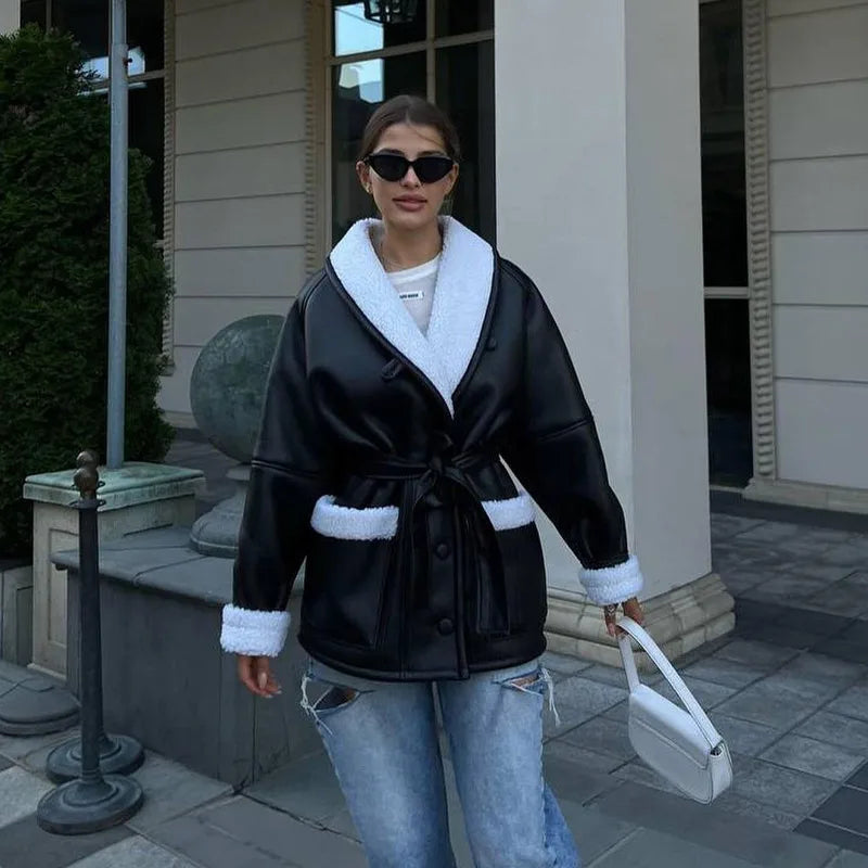 CM | Chaqueta de invierno de piel con pelo