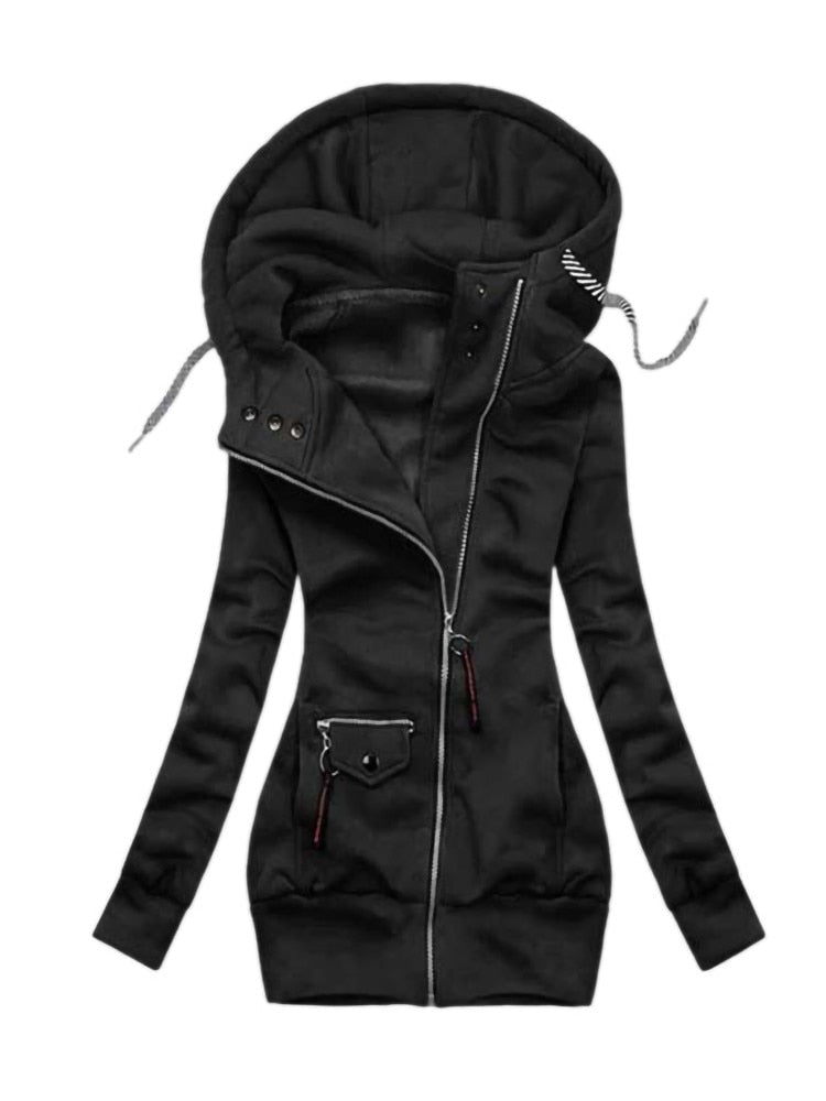 CM | Chaqueta de manga larga con cremallera de cordón exterior