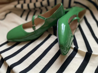 KL | Zapatos con tacón de bloque brillante