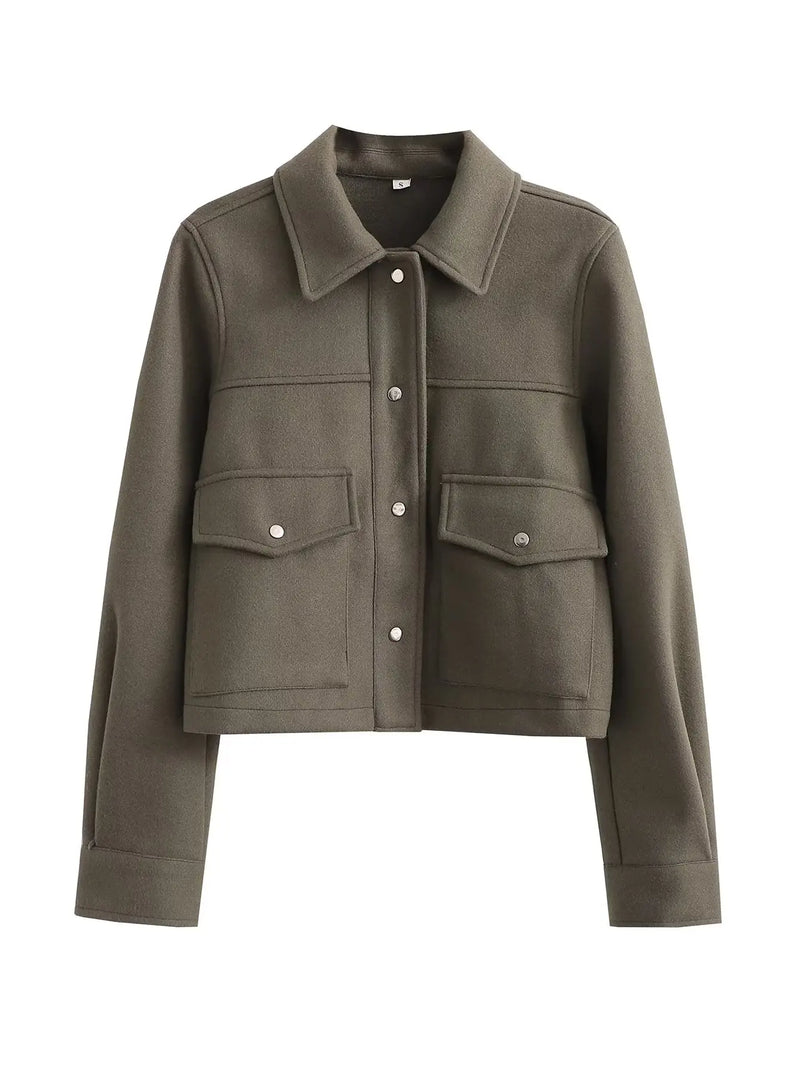 CM | Chaqueta chic con bolsillos para mujer