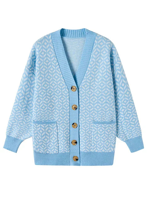 CM | Elegante chaqueta de punto con tapeta de botones