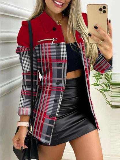 CM | Chaqueta geométrica Chic para mujer