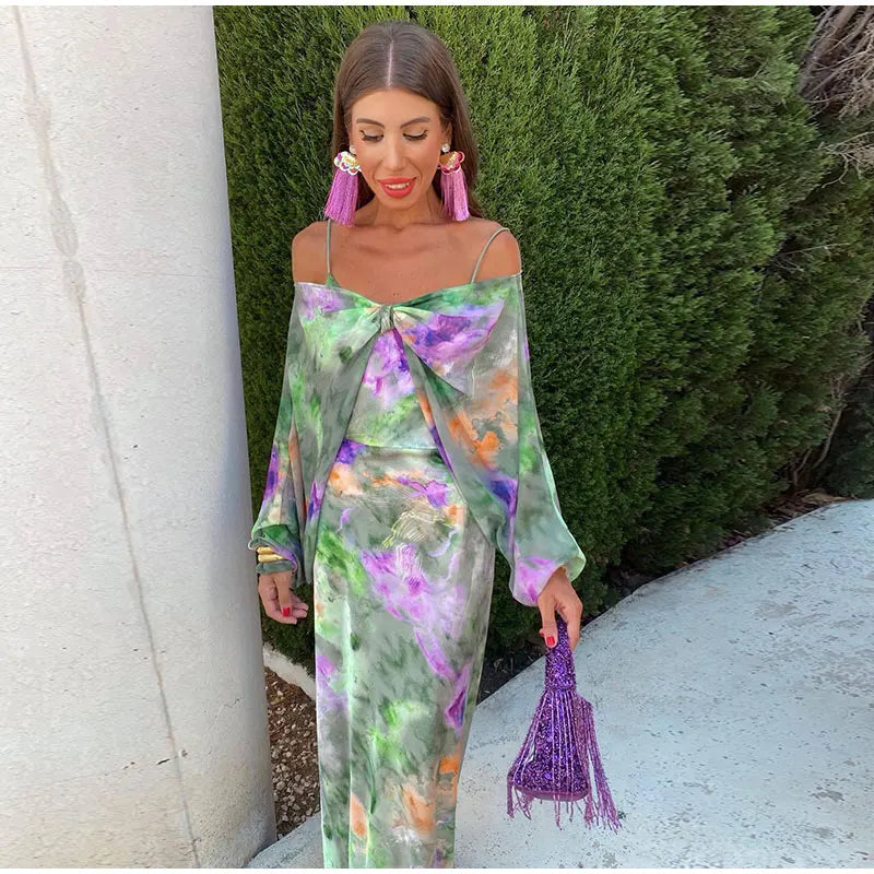 KL | Vestido largo con pañuelo desmontable