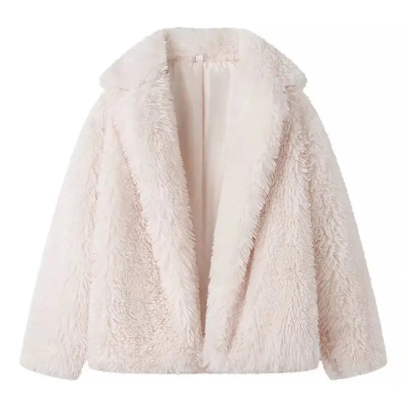 CM | elegante abrigo de piel de felpa