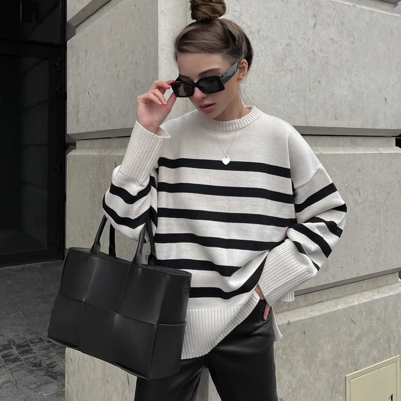 CM | Jersey casual de rayas oversize