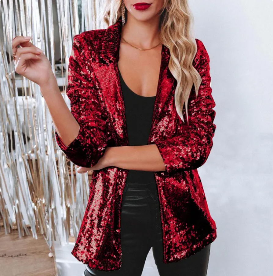 CM | Blazer de lentejuelas para mujer