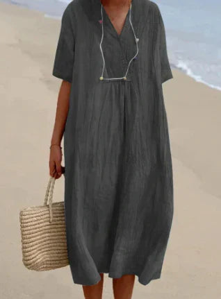 KL | Vestido midi con escote en V