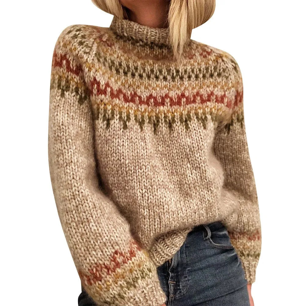 Jersey de algodón con motivo Fair Isle neutro mixto