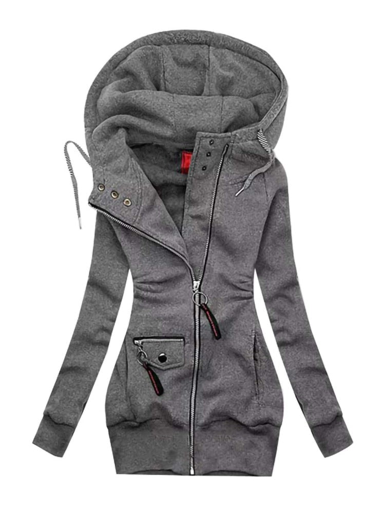 CM | Chaqueta de manga larga con cremallera de cordón exterior