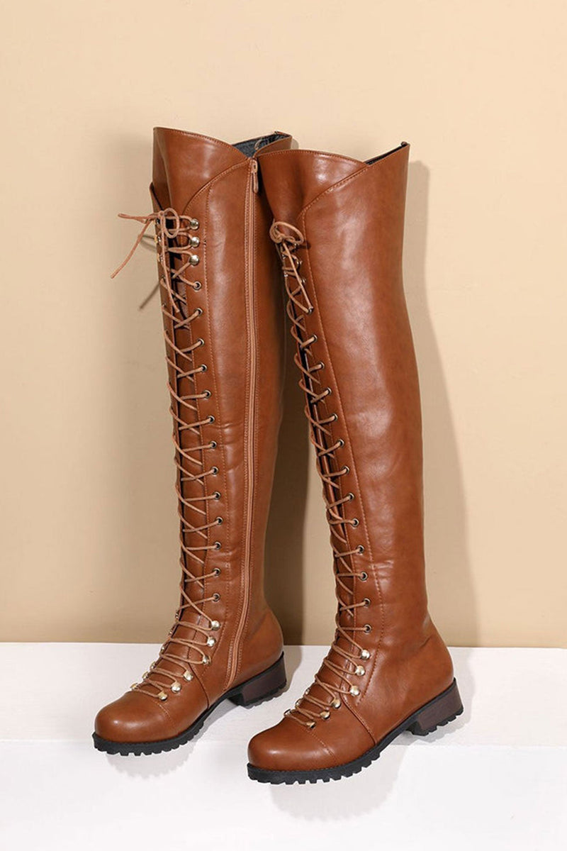 KL | Botas sobre la rodilla con cordones