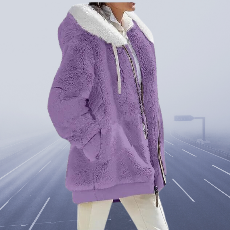 CM | elegante chaqueta polar con capucha