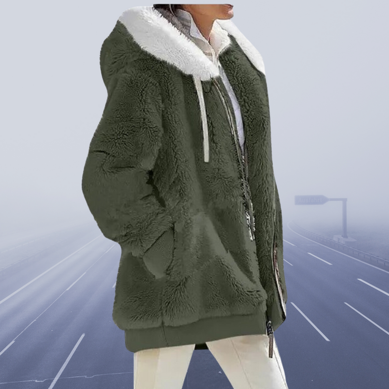 CM | elegante chaqueta polar con capucha