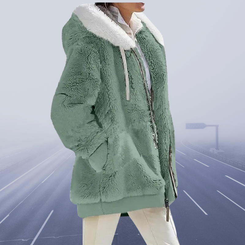 CM | elegante chaqueta polar con capucha