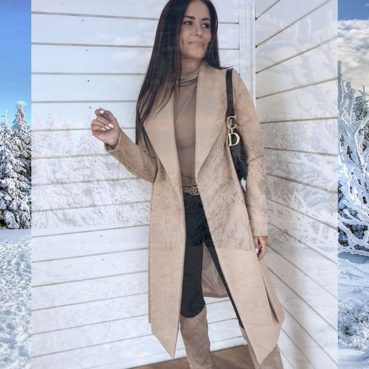 CM | Chaqueta larga de algodón sin botones