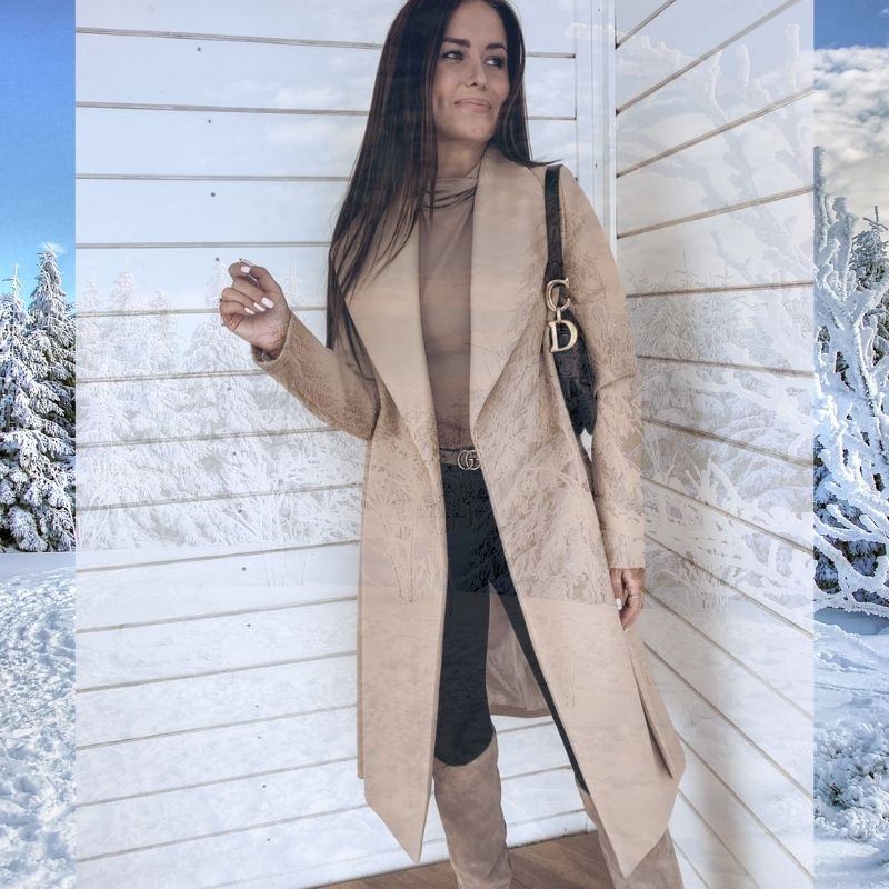 CM | Chaqueta larga de algodón sin botones