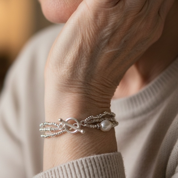 Perla Pulsera hermoso con estilo único