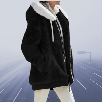 CM | elegante chaqueta polar con capucha