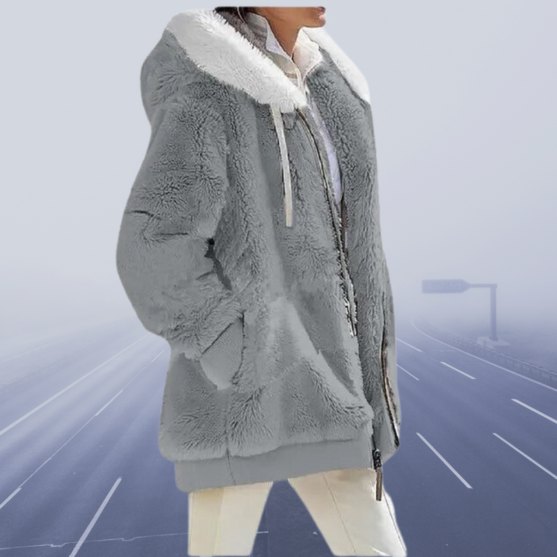 CM | elegante chaqueta polar con capucha