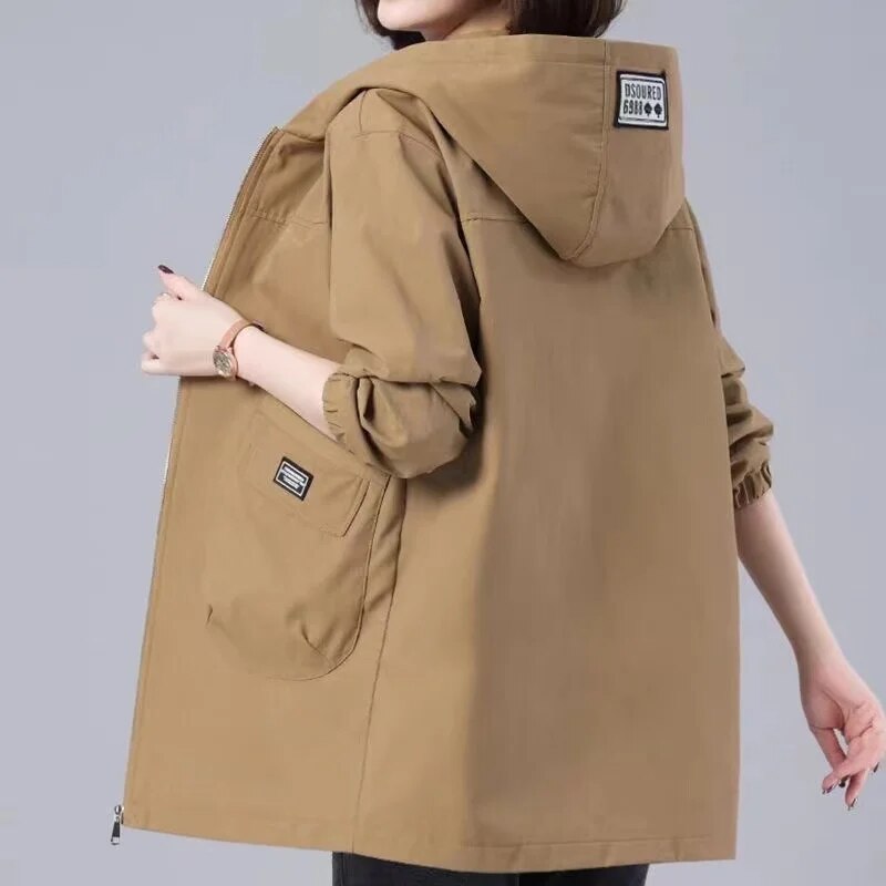 CM | Abrigo largo de primavera con capucha