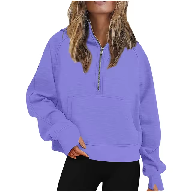 CM | Chaqueta con media cremallera y capucha