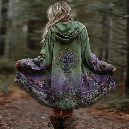 Women's Viking Tree Of Life Cozy Warm Cardigan Jacket artswardrobe