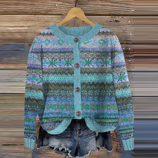 Vintage Fairman Island Knit Jacquard Sweater Cardigan elevenforest