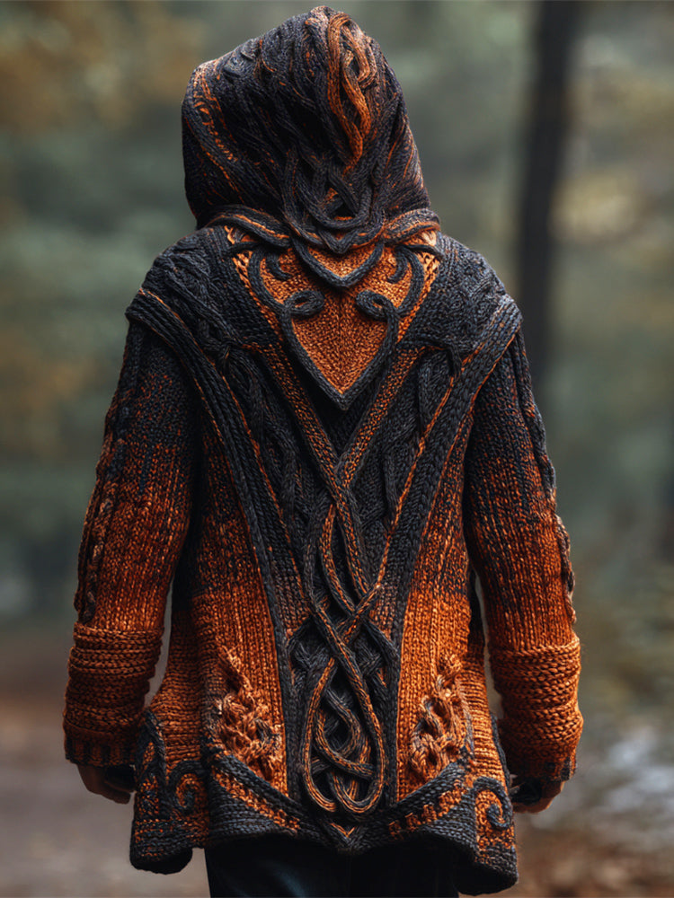 Viking Celtic Knot Art Men's Hooded Sweater Cardigan artswardrobe
