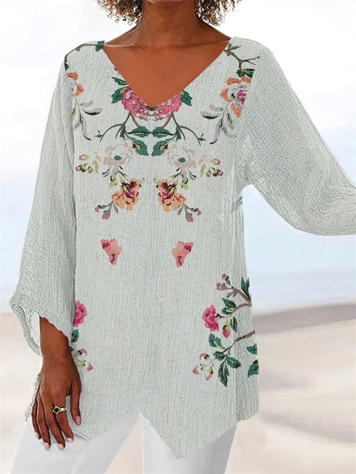 KL | Blusa suelta estampada con escote en V