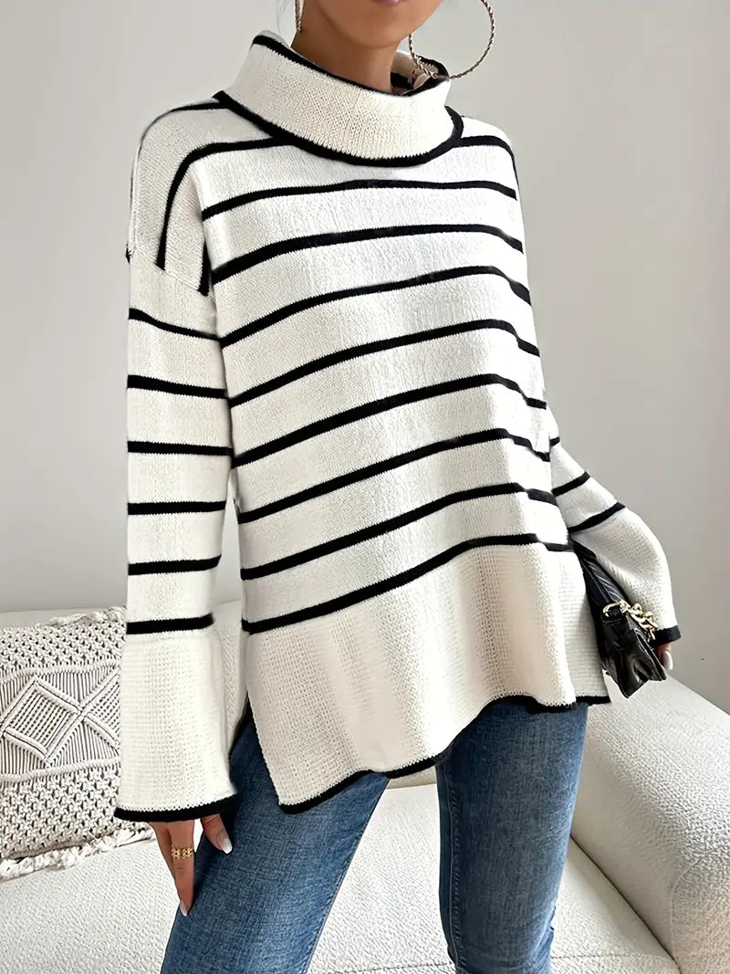 CM | Jersey de cuello alto a rayas